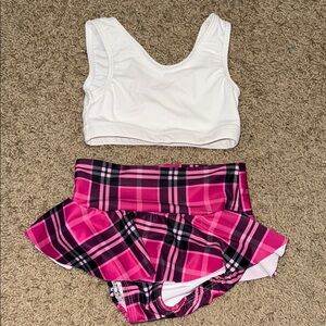 Plaid Pink girls Dance Set